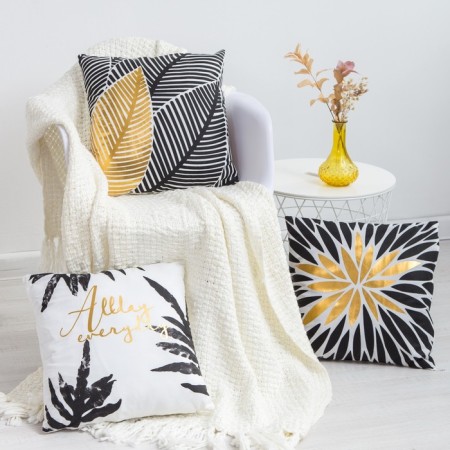 Pillowcase decorative Ethel "Leaves" 42 x 42 cm, velor-2
