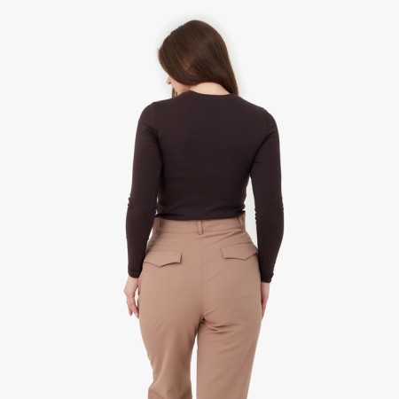 Women's Longsliva Minaku: Basic Line Chocolate Color, Rr. 48-2
