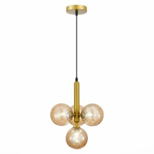 Suspended EVOLUCE lamp. Sle220323-04. Salerno. 4x5 watts, G9, 4000k, 28x28x38 cm, color gold