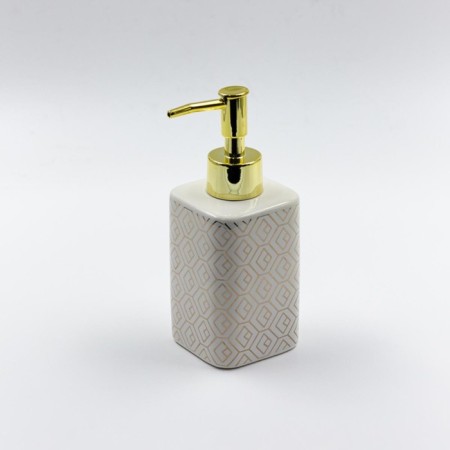 Joy Home liquid soap dispenser, ceramics, gold pattern