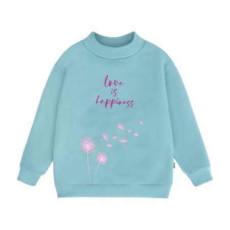 Sweatshirt for girls, height 104 cm, color is light-turquoise-1