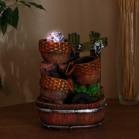 Fountain "Shocks with weaving at the mill" 17x14x26 cm (with backlight)-2