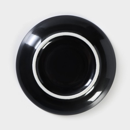 Porcelain saucer "watercolor", d = 12 cm, black color-3