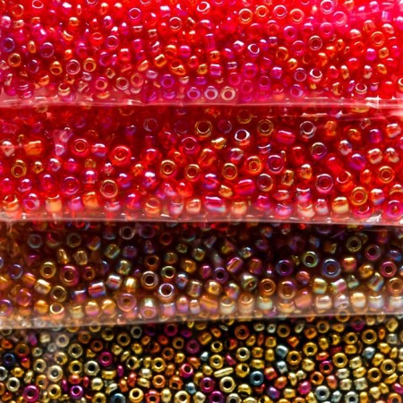 Round beads "Melange colors" 8 colors x 10 grams-3