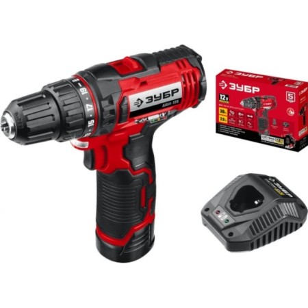 Drill-shurubover bison, battery, 1x1.3 ah, BZP, 0.8-10 mm, 0-350/0-1300 rpm-3