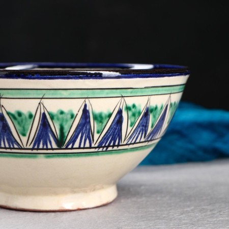 Rishtan ceramics "flowers" 15 cm, small, blue-5