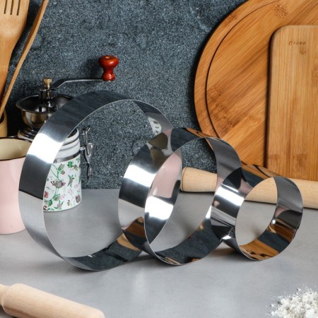 A set of baking forms and calculation "Circle", D-20, H-5 cm, 3 pcs
