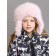 Children's fur cap, size 52, pink color