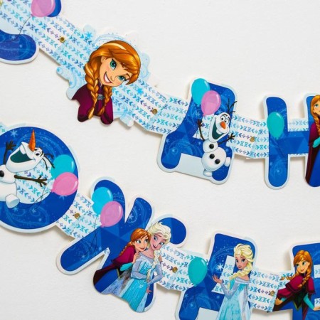 Girland on the eyelets "Happy Birthday!", Length 235 cm, cold heart-2