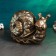 Pig a case "Snail with flowers" 42x22x30cm, bronze with silver