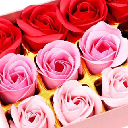 Soap roses of colored shades and a gold rose, set-3
