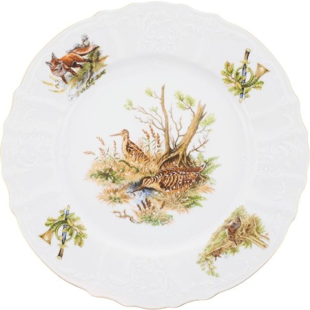 Small plate bernadotte, decor "Hunting Stories", 27 cm-1