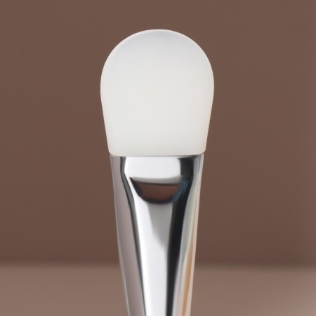 Silver masks brush, silicone, with a spatula, 14 (+/- 1) cm, silver/white color-3