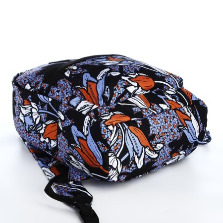Backpack from textiles on lightning, Erich Krause, 1 pocket, blue color-2