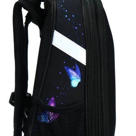 School backpack 38 x 30 x 16 cm, ergonomic back, stavia "cat", black-10