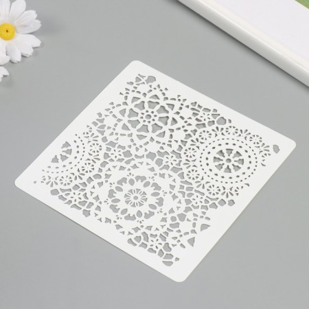 Stencil "Flower ornament" 15x15 cm-1