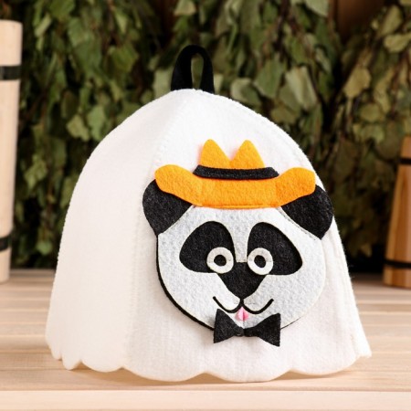 Bath cap with applique "Mr. Panda"