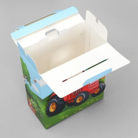 Gift folding box, packaging, Red Tractor, 18 x 15 x 7.5 cm-3