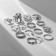 Set of rings 15 pieces "Assorted" Spider, Web, Size Mix, Color Black Silver