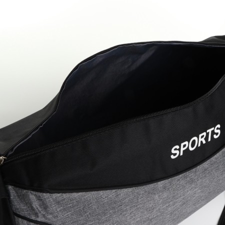 Sports bag with lightning, long belt, black/gray color-3