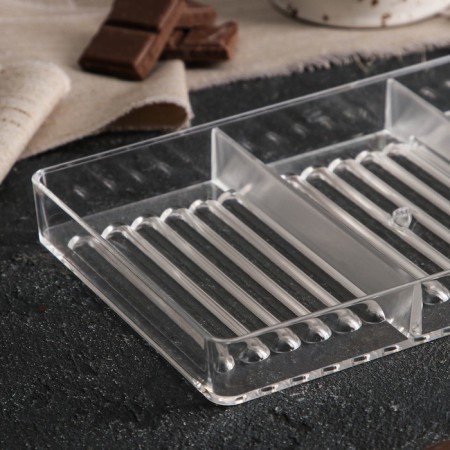 Form for chocolate "straw", 18 cells, 20 × 12 × 2.5 cm, cell 8.5 × 0.5 cm-2