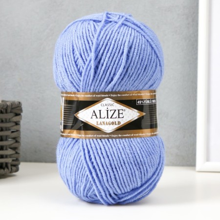 Yarn "Lanagold" 51% acrylic, 49% wool 240m/100g (40 blue)