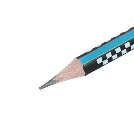 Pencil of the Black -Grades, the hardness of HB, with an eraser, the body is triangular, sharpened, mix-7