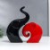 Souvenir Ceramics "Elephants Red and Black" set 2 pcs 12x12 22x13 cm