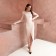 Women's dress Midy Mist, size 50, beige color