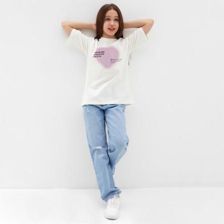 T -shirt Children's Minaku Milk color, height 134 cm-2