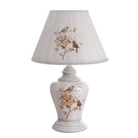 Table lamp "Bird in the flower garden" gray E14 220V 35x24.5x24.5 cm-5