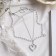 Pearl pearl “chain” Olympia, heart, white color in silver, 40 cm
