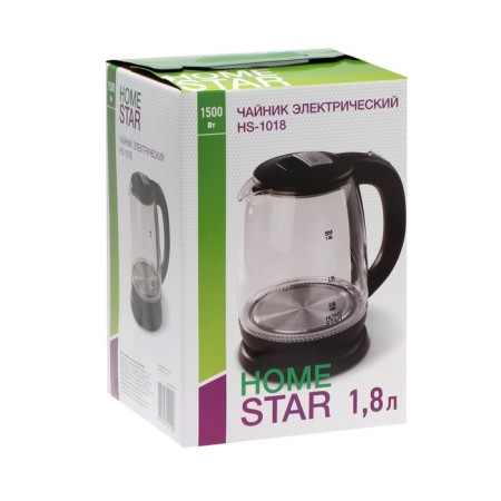 Electric kettle Homestar HS-1018, glass, 1.8 l, 1500 watts, black-7