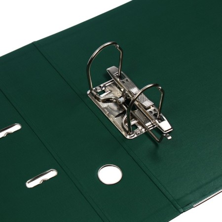 A4, 75 mm, Lamark, PVC, double-sided coating, metal edging, pocket for a spine, collected, green/green-6
