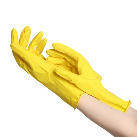 Gloves latex economic size l, 30 g, yellow color