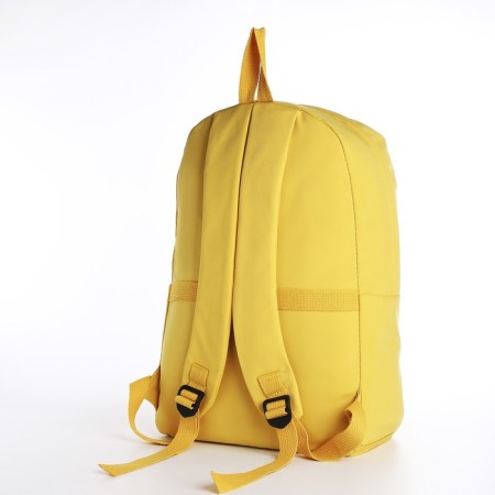 School backpack of textiles on lightning, Fulldorn, 3 pockets, yellow color-3