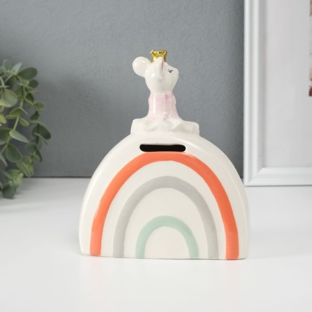 Piggy bank Ceramics "Mouse-Printsesk" 5x13x16 cm-3