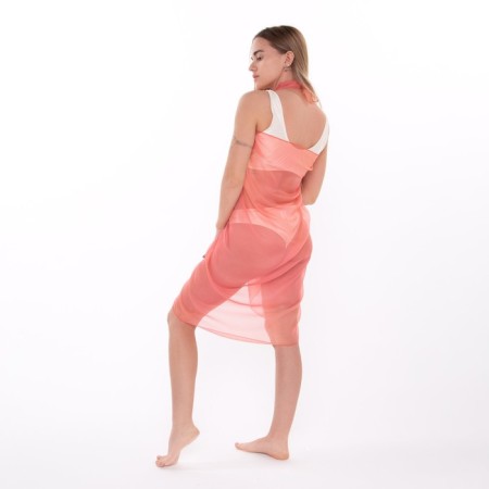 Pareo female, orange color, size 150x95 cm-5
