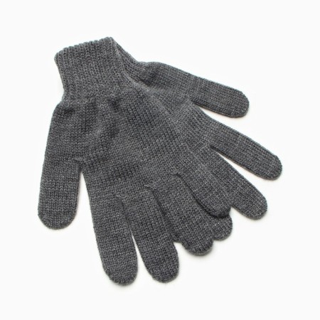 Female gloves, dark gray color, size 18-1