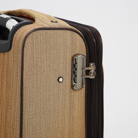 Small suitcase 20 "on lightning, code castle, with extension, beige color-4