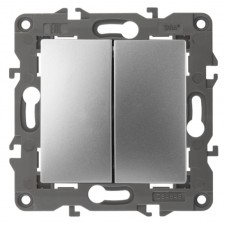 Double switch, 10AX 250V, IP20, era Elegance, aluminum