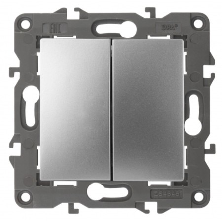 Double switch, 10AX 250V, IP20, era Elegance, aluminum