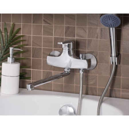Bath mixer "RMS" SL50-006E-1, pour 350 mm, shower set, zinc, chromium-1