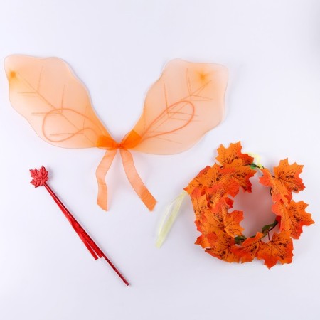 Carnival set "Autumn Fairy": wings, wreath, wand-4