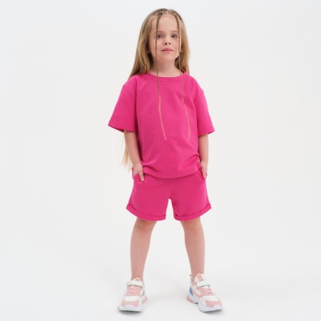 Kit for children (T-shirt, shorts) KAFTAN "BASIC Line" size 36 (134-140), pink color