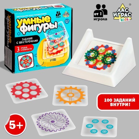 The board game-head-headed “Smart figures. Tasks with gears ”, from 1 player, 5+