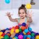 Balls for a dry pool with a pattern, ball diameter 7.5 cm, set 150 pieces, multi -colored