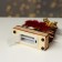 New Year's decor with backlight "Christmas trees and a deer with a bell" 6 × 4 × 23 cm, red