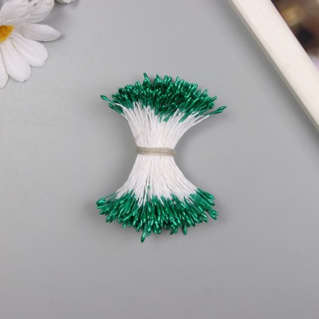 Stamens for artificial flowers gloss "risinki" dark green set 360 pcs length 6 cm