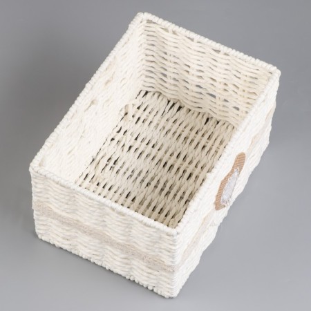 Stelly Paper basket "Heart", 25x18x14 cm, white-2